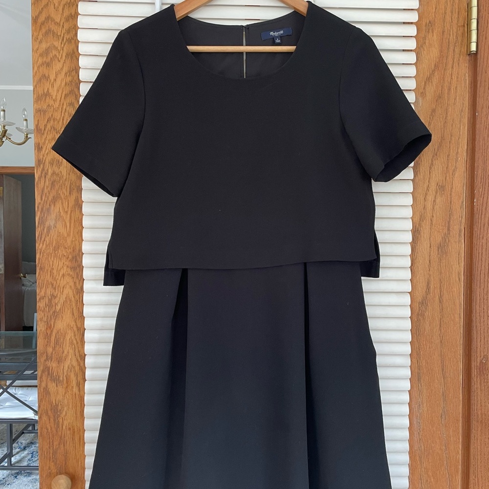 Madewell Black Peplum-style Dress size 4